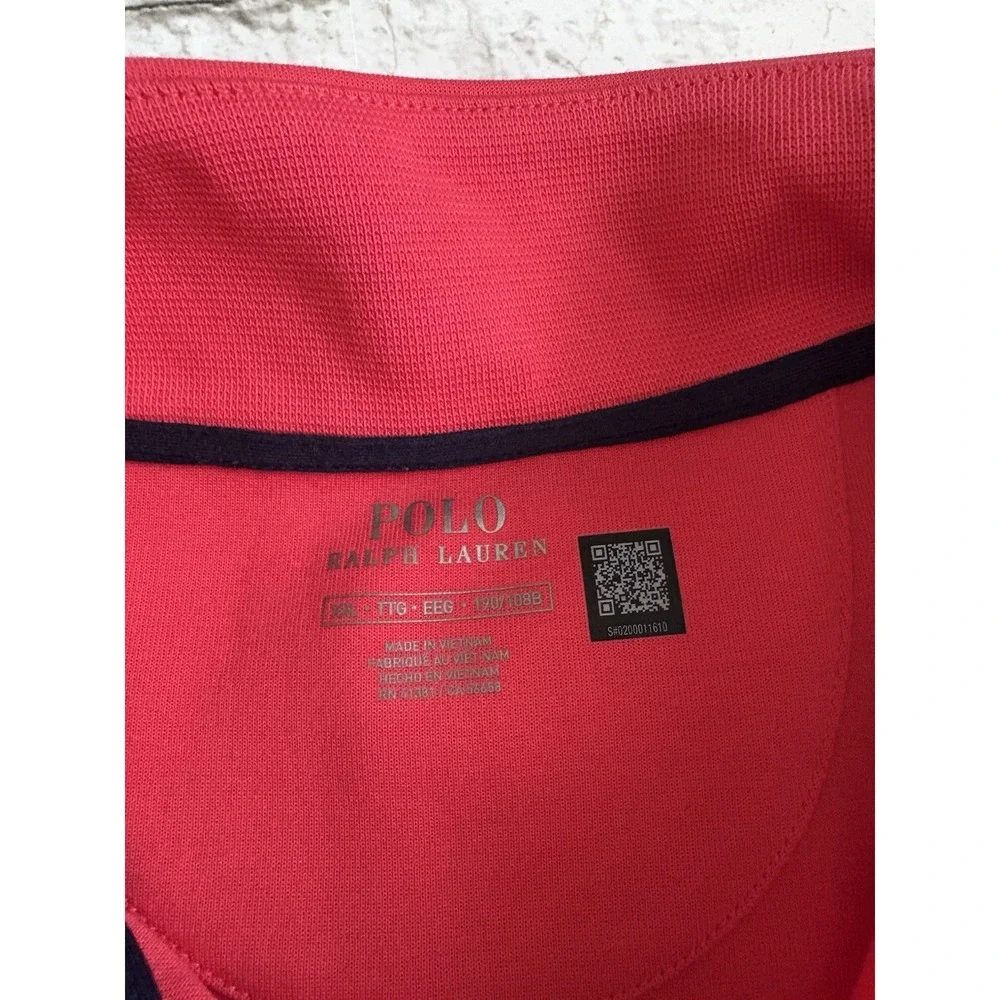 Men's Polo Ralph Lauren Salmon Red‎ Fleece Snap Closure Sweatshirt  XXL